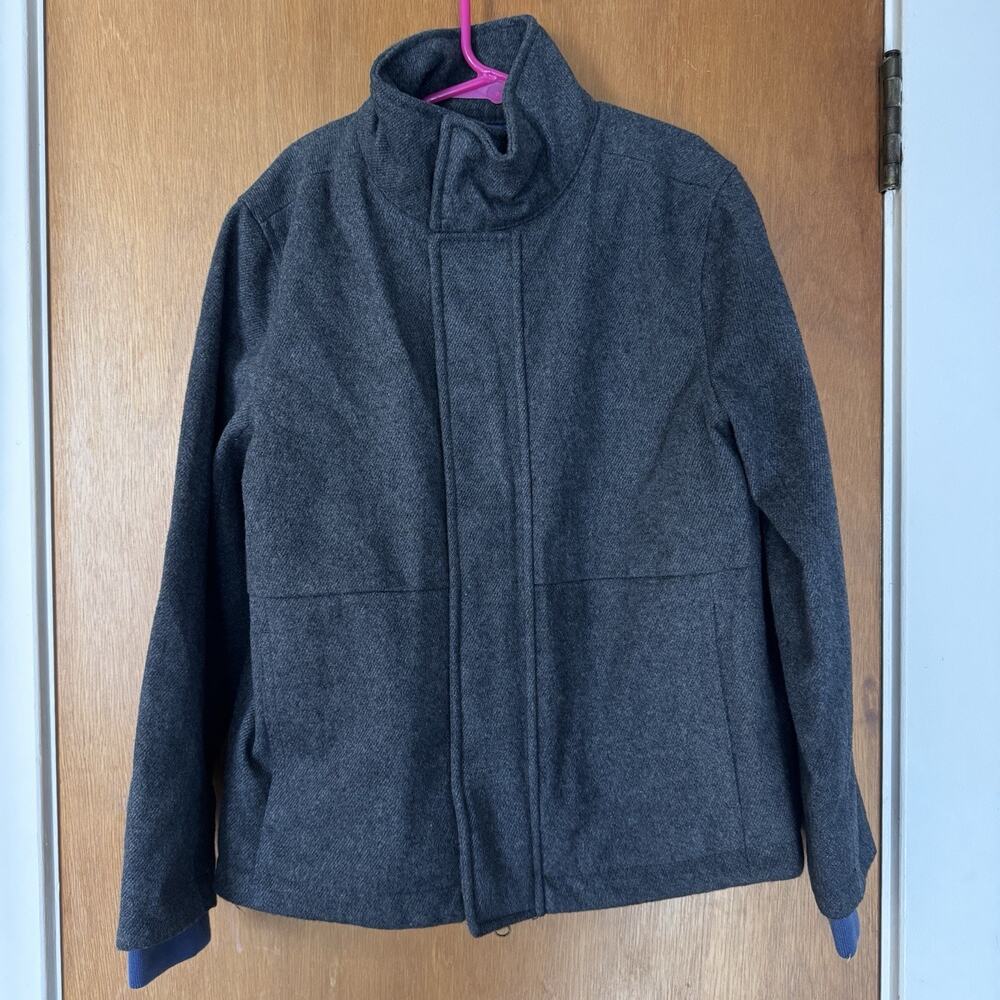 ThereAbouts Coat Jacket Gray w/ Blue Quilted Lining Kids Size Small 8